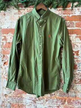 Ralph Lauren Olive Green slim fit Button-Down Shirt